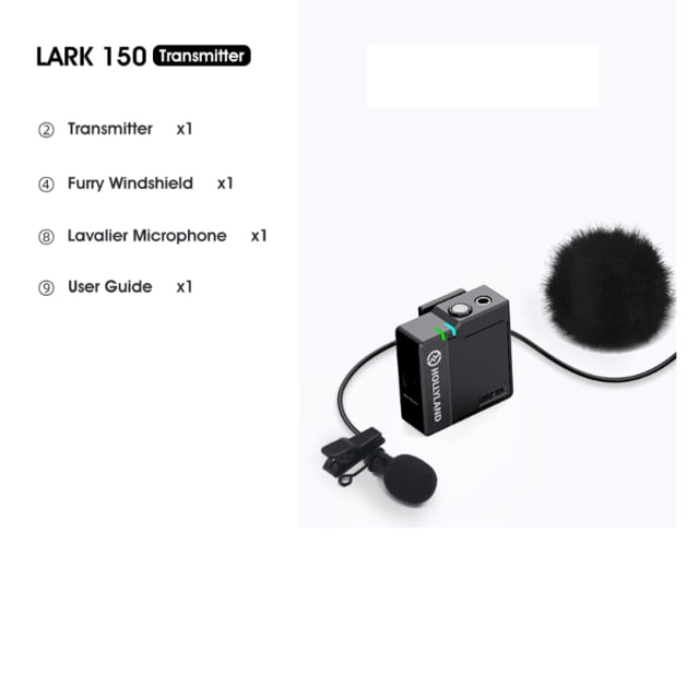 Hollyland LARK 150 Duo Kabelloses Lavalier-Mikrofon Mikrofon 2,4 GHz Ladebox für DSLR-Kamera Smartphones iPhone Android vs
