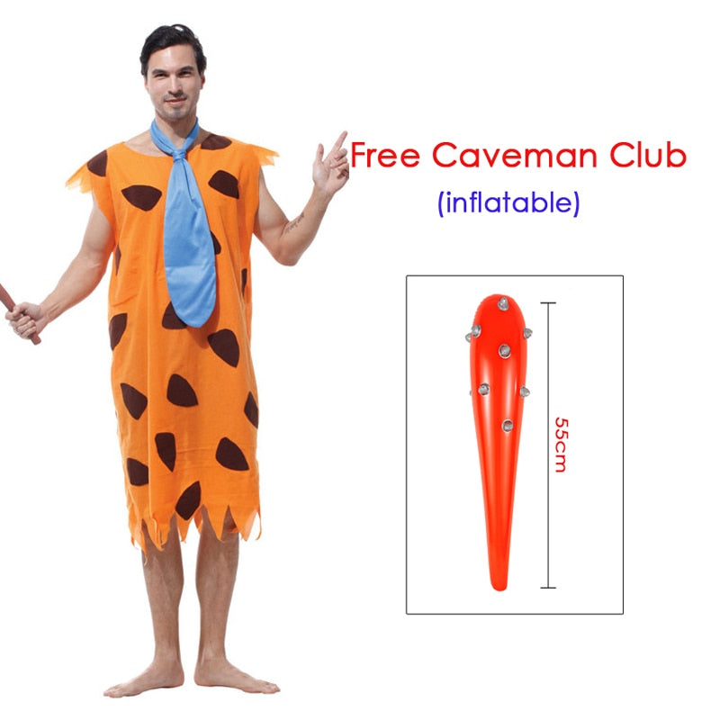 Umorden Purim Carnival Party Halloween Costumes Adult Man Primitive Savages Costume Men Fred Flintstones Stone Age Cosplay