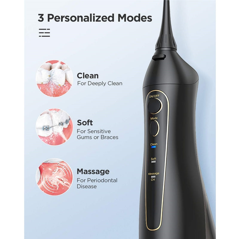 2022 Fairywill Water Flossers 300ML Oral Irrigator Rechargeable Large Capacity Portable Dental Water Tank Waterproof Teeth Clean