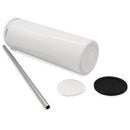 Venta al por mayor, 20 oz, sublimación a granel, vaso flaco blanco en blanco, vasos de botella de agua cónicos de acero inoxidable con tapa y pajita