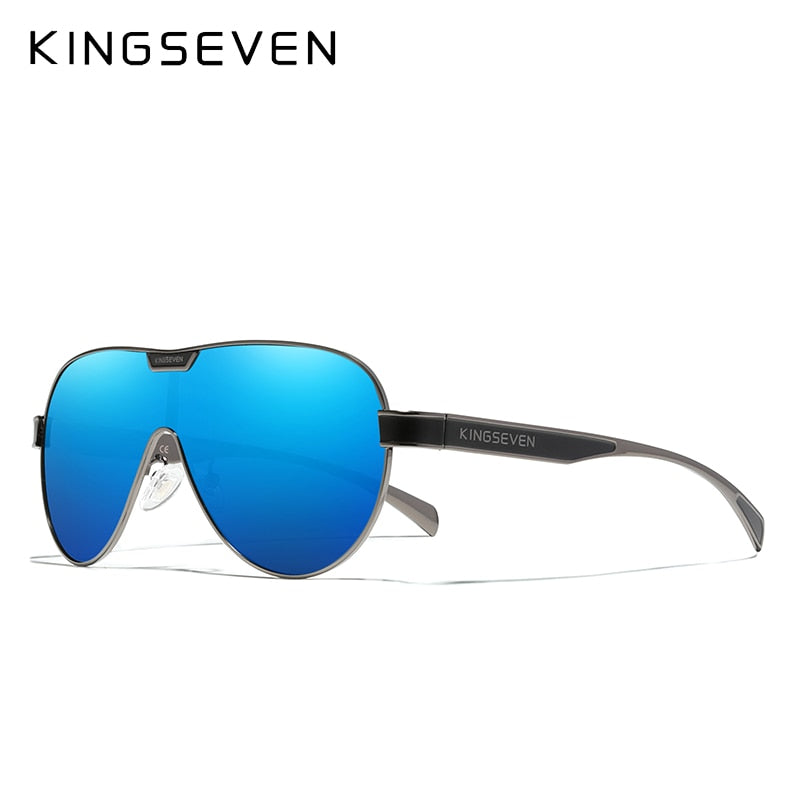 KINGSEVEN Neue übergroße Sonnenbrille Männer und Frauen polarisierte Spiegelglasbrille UV-Schutz Herrenbrille Edelstahl N7762