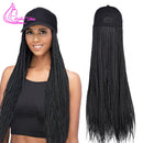 Box Braids Baseball Cap Perücke 24 Zoll lang Synthetische Braid Perücken Hut mit geflochtenen Haarverlängerungen für schwarze Frauen, einstellbare Größe