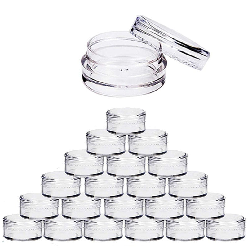 100pcs 2g/3g/5g/10g/15g/20g Empty Plastic Clear Cosmetic Jars Makeup Container Lotion Bottle Vials Face Cream Sample Pot Gel Box
