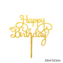 Happy Birthday Cake Topper Acryl Gold Silber Cake Flag Cupcake Topper für Jungen Mädchen Geburtstagsfeier Dekorationen Hochzeit Zubehör