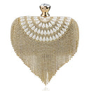 GLOIG Fashion Damen Quaste Abendtaschen Diamanten Perlen Clutch Hochzeit Geldbörse Schulter Party Laedes Case Geldbörse