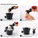 Rasierpinsel und Ständer, Reines Silberspitz-Dachshaarpinsel-Set 22 mm Rasierständer aus Edelstahl, Griff aus schwarzer Harzlegierung