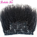Afro Kinky Curly Clip In Human Hair Extensions 4B 4C Brazilian Remy Hair Natural Color 7Pcs/Set 120G For A Head Lulalatoo