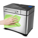 710W Multifunktionaler automatischer Edelstahl-Brotbackautomat 19 Programme Weizenbrotbackautomat mit 3 Laibgrößen Obst-Nuss-Spender