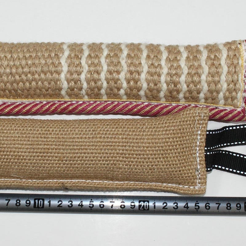 Dog Biting Pillow Tug Stick Hemp Training Chewing Durable Linen Molar Clean Teeth Interactive Toys Outdoor 2 Rope Pets Supplies