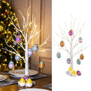 Decoración de Pascua de 60cm, luz LED de árbol de abedul, huevos de Pascua, adorno colgante, árbol, suministros para fiestas de Pascua, decoraciones de Pascua para la mesa del hogar