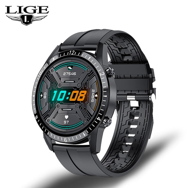 Reloj inteligente LIGE 2022 para hombre, reloj deportivo completamente táctil para Fitness, presión arterial, resistente al agua, llamada Bluetooth para Android Ios, reloj inteligente para hombres