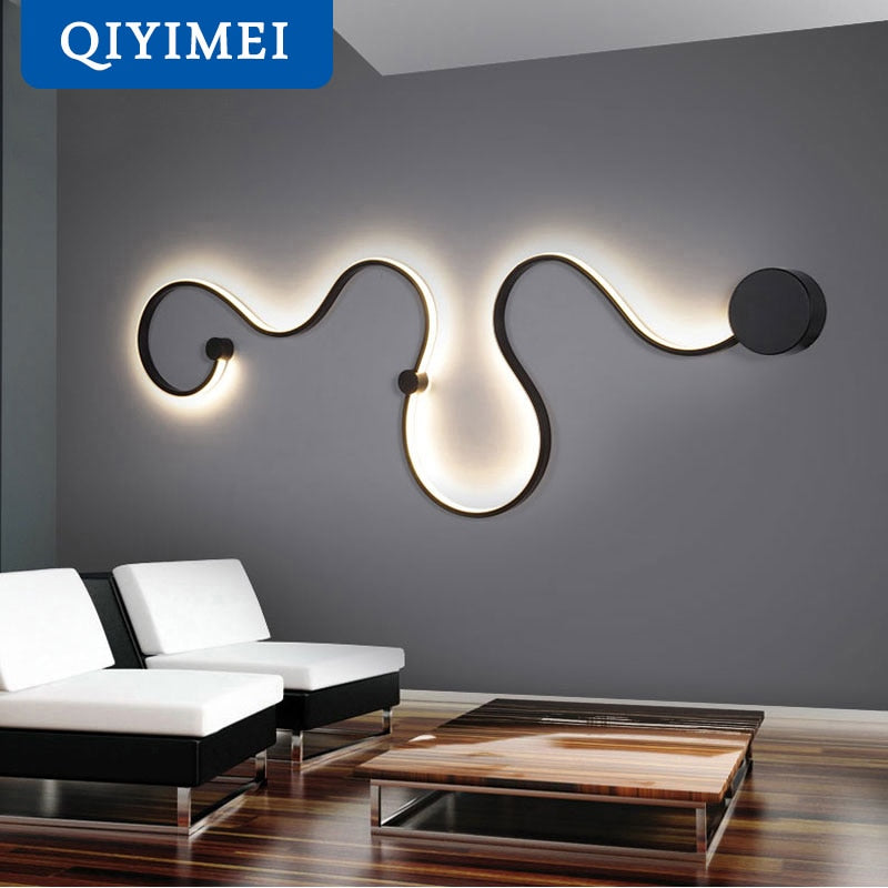 Modern Wall Lamps for bedroom study living balcony room Acrylic home deco in White black iron body sconce led lights Fixtures