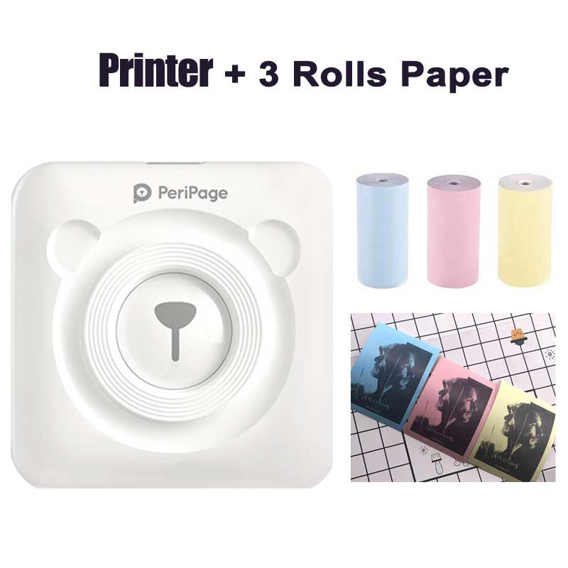 A6 Peripage Impresora de fotos térmica portátil con Bluetooth Mini impresora de fotos de bolsillo sin tinta Windows IOS Android Estuche de protección suave