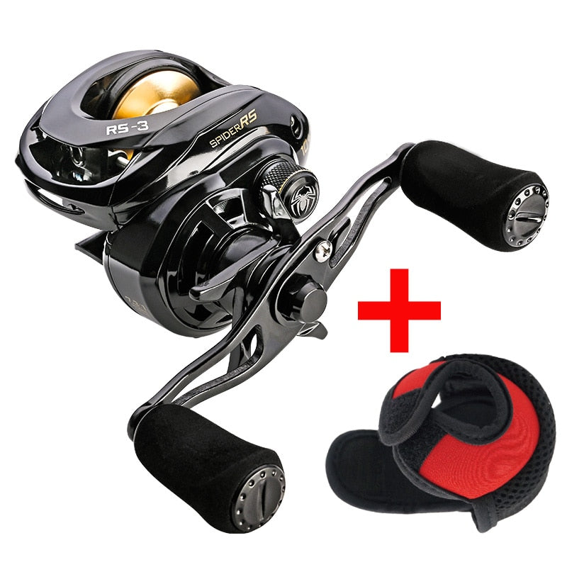 Carrete de pesca Jitai RS-3 Gull Wing Baitcasting 7,3: 1 de alta velocidad 19 LB Max Drag carrete ultraligero pesca de carrete de fundición de carpa