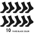 Hohe Qualität 10 Paar / Los Herren Bambusfaser Socken Lange Kompressionssocken Herren Schwarz Business Casual Männliche Socke Große Größe 38-45