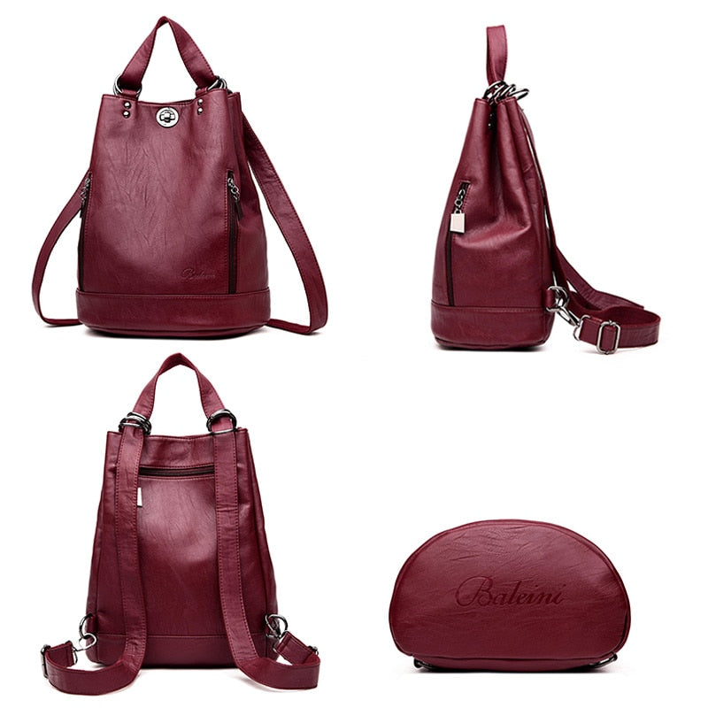 2021 New Women Backpack High Quality Leather Backpacks School Bags for Teenage Girls Brand Luxury Shoulder Bag Bagpack Mochila