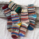 Winter neue Herren dicke Wärme Harajuku Retro hochwertige gestreifte Mode Wolle Freizeitsocken 5 Paar