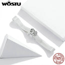 WOSTU 925 Sterlingsilber-Kreis-Charme-runder CZ-Korn-Korn-Klipp passte ursprüngliches Reflexions-Charme-Armband-Schmuck-Zubehör CQX101