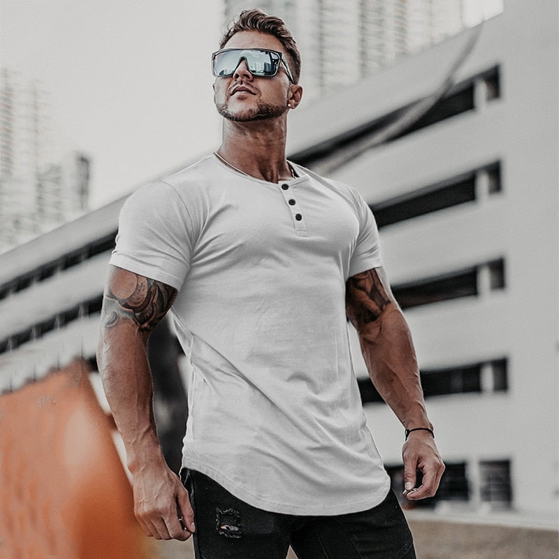 Neue Männer T-Shirt Baumwolle Kurzarm Unterhemd Männer Solide Herren T Tops Sommer Marke Kleidung Bodybuilding Fitness T Shirt Homme