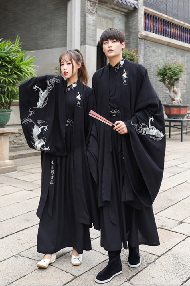 Vestido tradicional Hanfu de talla grande para mujer, disfraz de la dinastía Han para hombre, ropa de espadachín antiguo chino para parejas, Kimono masculino, traje Tang