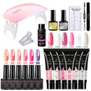 Nagelset mit Nagellampe, Nageltrockner, Nagelbohrmaschine, Maniküre-Set, Poly-Nagelgele, Nagelgel-Nagellack-Set, Soak-Off-Nagelkunst-Sets