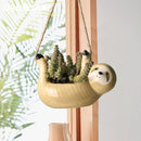 Nordic Wandbehang Keramik Vase Faultier Blumentopf Scindapsus Chlorophytum Topfpflanze Tier Blumentopf Hausgarten Dekoration