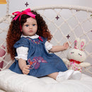 Neues Design Dichte Locken als Prinzessin Reborn Babypuppen Lebensechte 60 CM Kleinkind Bebe Puppen Spielzeug Kinder Cosplay Playmate Geburtstagsgeschenk