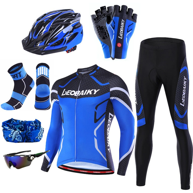 High Quality Pro Bicycle Jersey Long Sleeves Set Men Bike Clothing Mtb Cycle Wear 3D Padded Breathable Sportswear Complete Kits