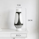 Jarrón de cerámica blanco y negro creativo nórdico, arreglo floral de estilo abstracto, adorno artesanal retro clásico para el hogar