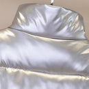 Chaleco de otoño de talla grande para mujer, chaleco brillante brillante 2021, chaleco cálido de invierno nuevo coreano, chaqueta sin mangas 3XL,4XL, negro, azul