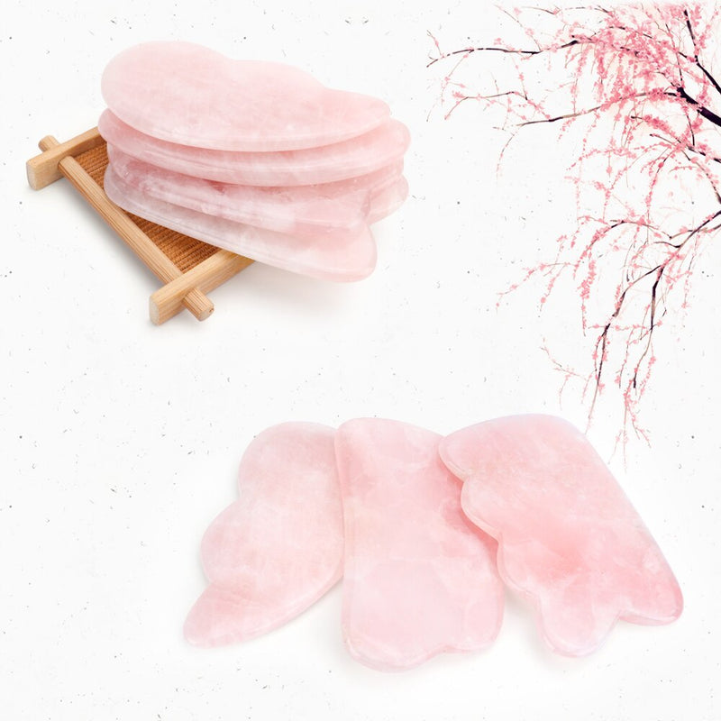 Natural Rose Quartz Jade Gua sha Stone Board Massage Gua Sha Scrapers Board Plate Jade Face Massage Tool For Face Neck Back Body