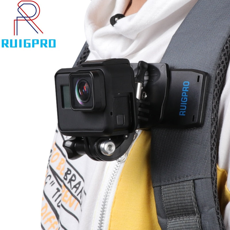 für Go Pro Zubehör 360-Grad-Drehung Rucksacktasche Clipklemme für GoPro Hero11 10 9 8 7 6 5Xiaomi yi für SJCAM SJ4000 Telefon