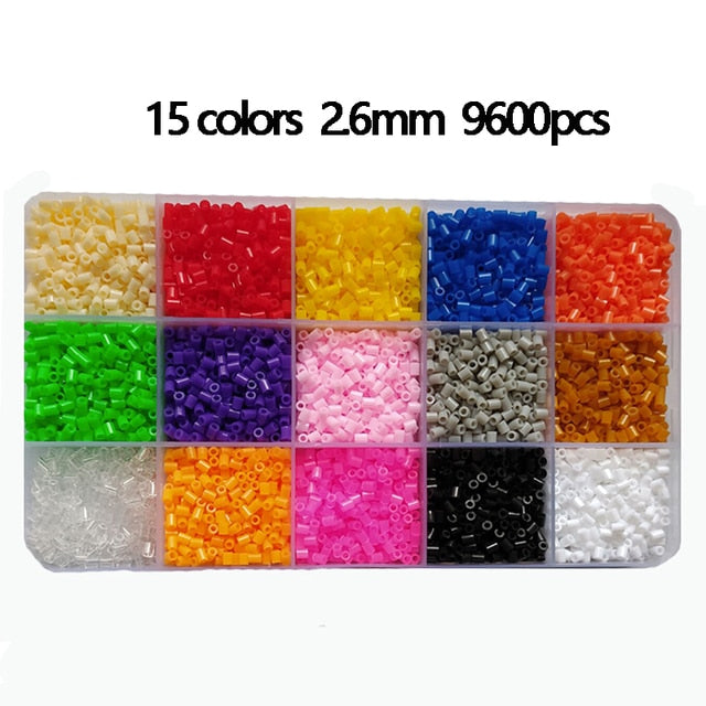 24/72 colors box set hama beads toy 2.6/5mm perler educational Kids 3D puzzles diy toys fuse beads pegboard sheets ironing paper