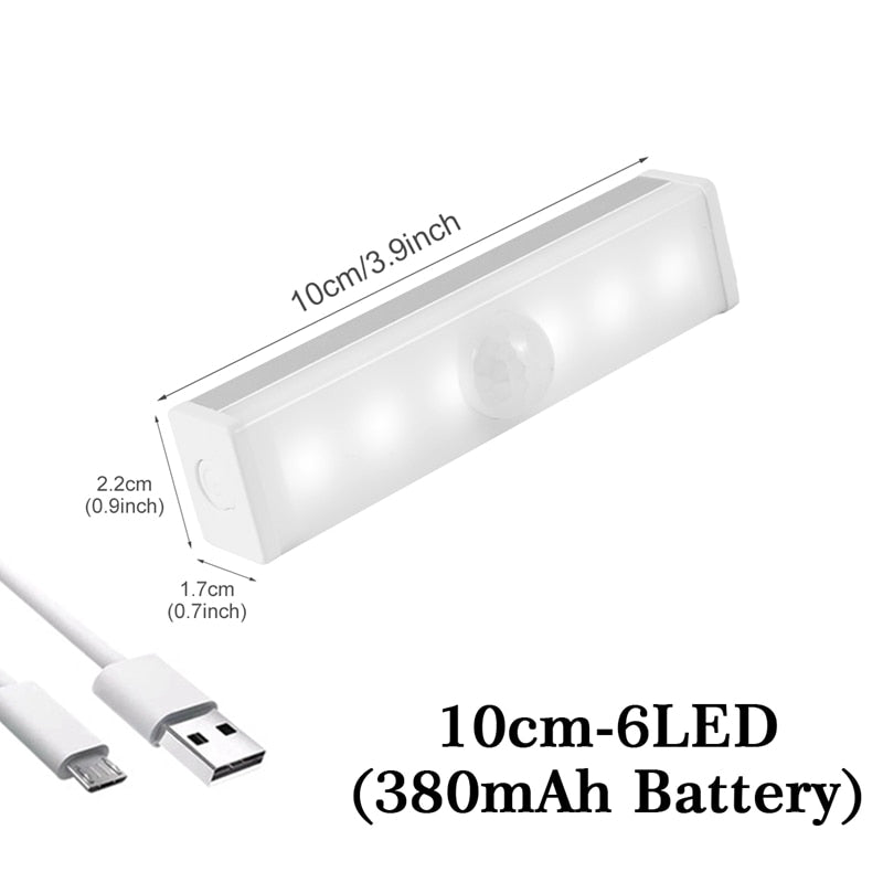 USB/Batterie-Bewegungssensor-Licht unter Schranklicht für Schlafzimmer, Kleiderschrank, Küche, Treppenhaus, Schrank, LED-Licht, Lampe, Heimdekoration