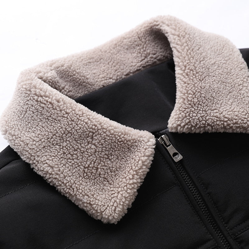 2020 Autumn Winter Lapel Wool Men&#39;s Jacket Fashion Men&#39;s Solid Color Slim Cotton Jacket Winter Warm Casual Jacket Top Jaquetas