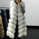 Faux Fur Coat Winter Women 2022 Fashion Casual Warm Slim Sleeveless Long Faux Fox Fur Vest Winter Pockets Jacket Women 5XL