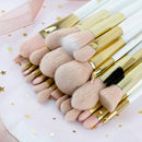 BEILI Make up Brush Set Professional White Face Makeup Brushes Pink Synthetic Hair Eyeshadow Blush Contour Foundation Brush