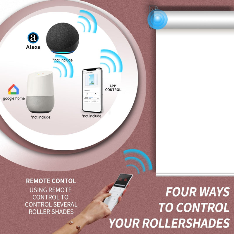 TUYA Smart Control Motorized Zebra Shades Customized Size WiFi Motor Electric Roller Blinds Compatible with Alexa Google Home