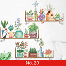 24 estilos Serie de plantas Pegatinas de pared para sala de estar Dormitorio Hojas verdes Calcomanías de pared extraíbles Vinilo DIY Murales ecológicos