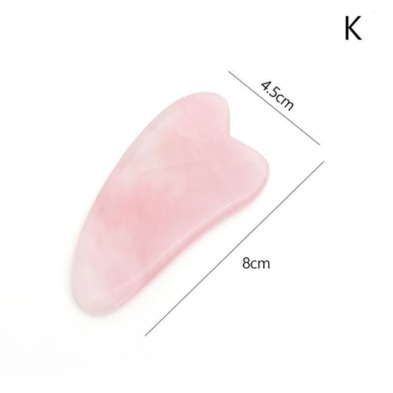 Natural Rose Quartz Jade Gua sha Stone Board Massage Gua Sha Scrapers Board Plate Jade Face Massage Tool For Face Neck Back Body