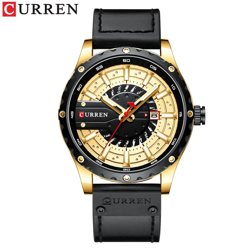 CURREN Uhren Top-Marke Mode Leder Armbanduhr Casual Quarz Herrenuhr New Chic Leuchtzeiger Uhr