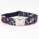 Collar de perro para niña, juego de flores y correa para perro mascota, gato con hebilla de metal dorado rosa