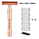 HAWARD Matte Black Safety Razor Fits All Double Edge Razor Blades Classic Manual Metal Razor For Men&amp;Women,20 Shaving Blades