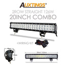 Auxtings 12 '' 22 '' 20 Zoll 12 V 24 V Offroad-LED-Lichtleiste Spot Flood Combo 20 '' 126 W LED-Arbeitslicht für Jeep Car 4WD Truck SUV ATV