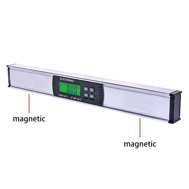 Transportador de inclinómetro Digital, caja de burbujas de nivel de burbuja electrónica, regla de medidor de pendiente de ángulo de goniómetro magnético de 360 ​​grados