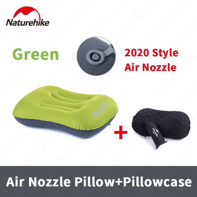 Almohada inflable Naturehike, almohada de aire de viaje, equipo de dormir para acampar en el cuello, NH17T013-Z portátil rápido de TPU para oficina y senderismo al aire libre