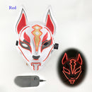 Anime Expro Decor Japanische Fuchsmaske Neon Led Licht Cosplay Maske Halloween Party Rave Led Maske Tanz DJ Zahltag Kostüm Requisiten