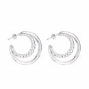 Slovecabin 925 Sterling Silver Luxury Hoop Piercing Boucle Doreille Femme Gold Round Circle Fashion Earrings for Women Jewerly