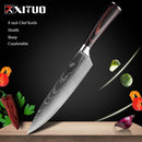 XITUO 8" inch japanese kitchen knives Damascus surface Chef Knife wood handle Japan steel Santoku Cleaver Utility Knives tool