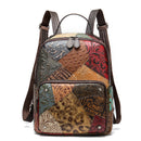 Westal Rucksack für Damen aus echtem Leder Rucksack Damen Handtaschen Mädchen Reisen Patchwork weibliche Rucksäcke für Schule Laptop 7420